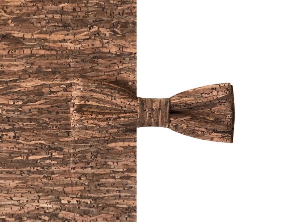 MAY-TIE Fliege aus Kork | Slim Shape | Style: Holz Braun, Wood Brown